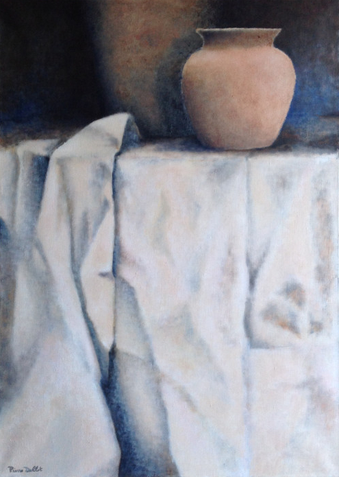 Nature morte beige et bleue, Pierre Dallot
